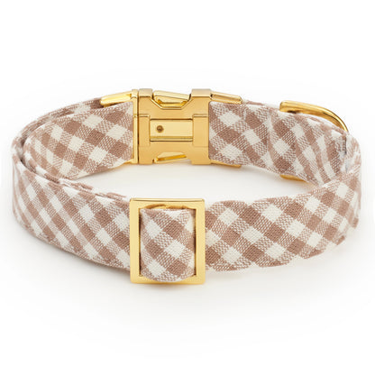 Mushroom Brown Gingham Collar