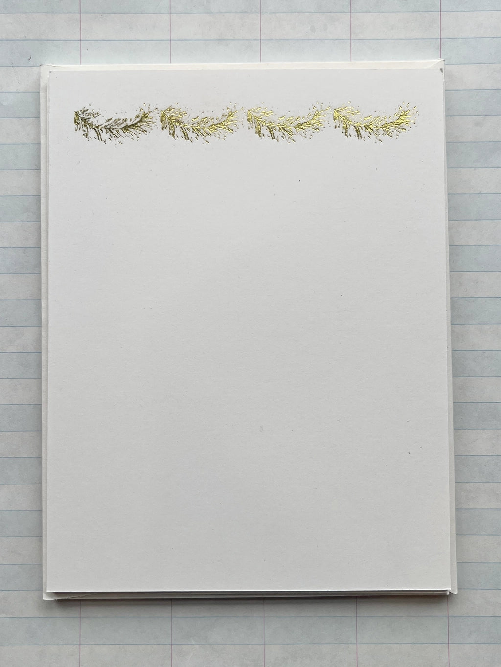 Stationery Set - Pressed Gold Foil - Pine Garland