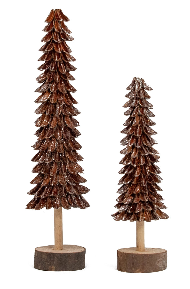 Tree - Banaba Cone Slim Natural 12" with Wood Base