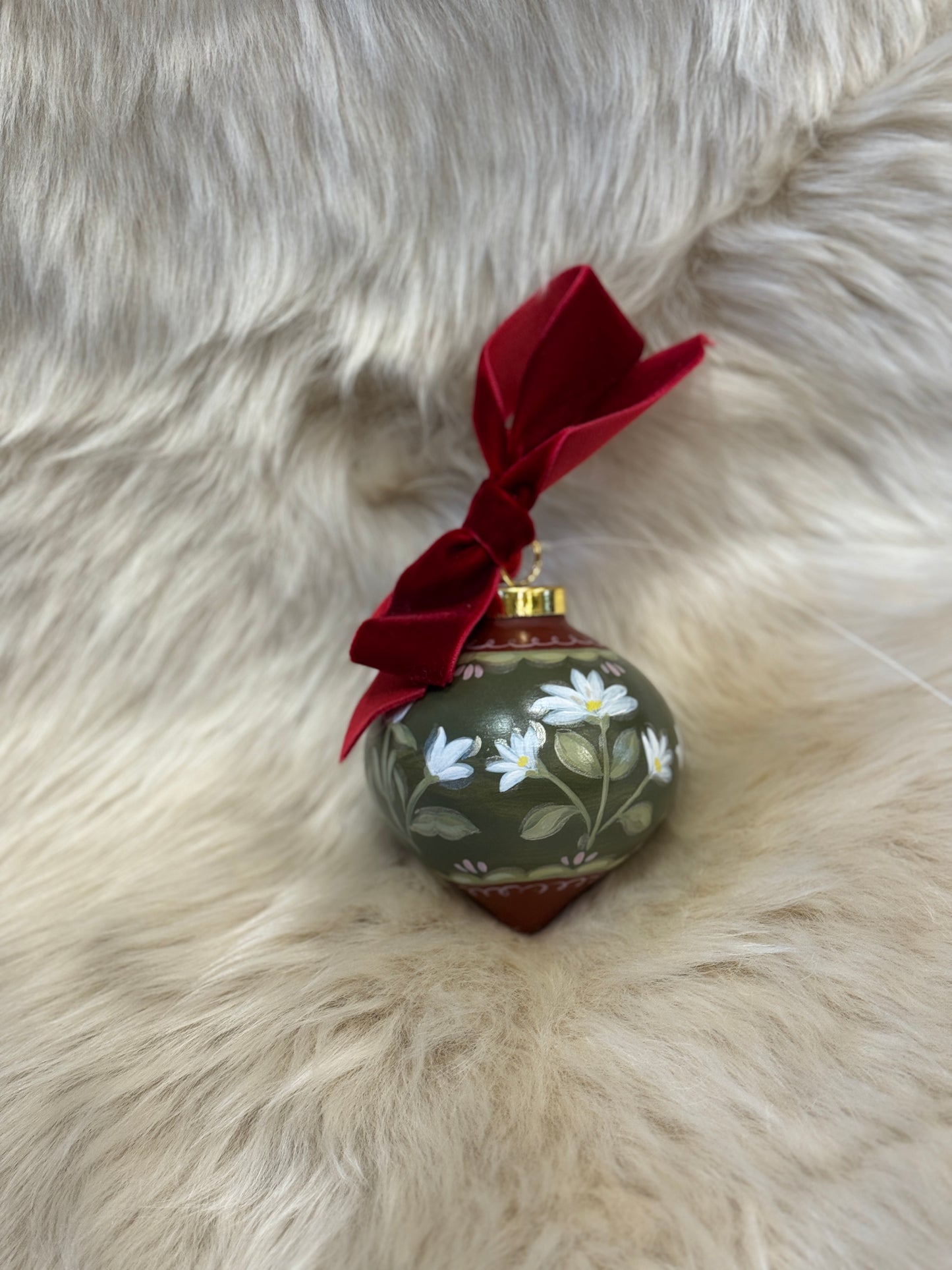 Sarah Maggie Hand Painted Ornament - Edelweiss
