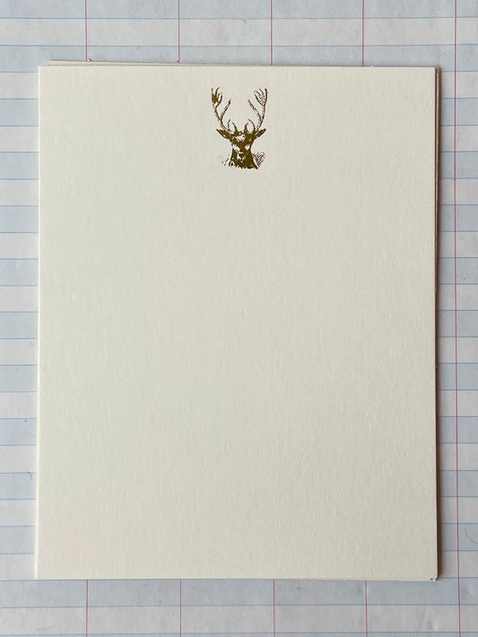 Stationery Set - Pressed Gold Foil - Stag Head
