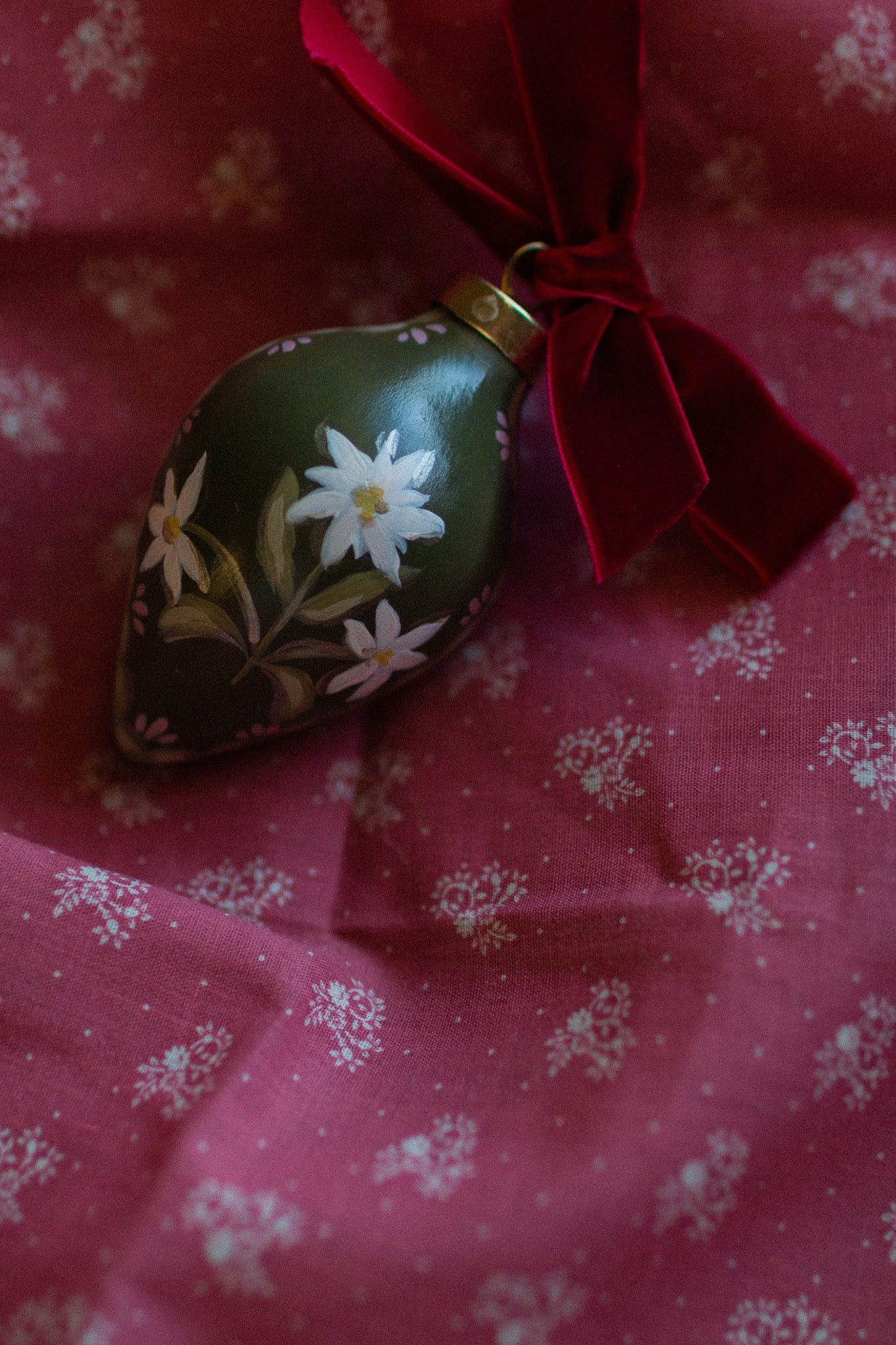 Sarah Maggie Hand Painted Ornament - Edelweiss