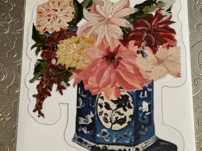Card Die Cut - Everyday - Delft Floral