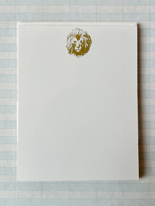 Stationery Set - Pressed Gold Foil - Lion