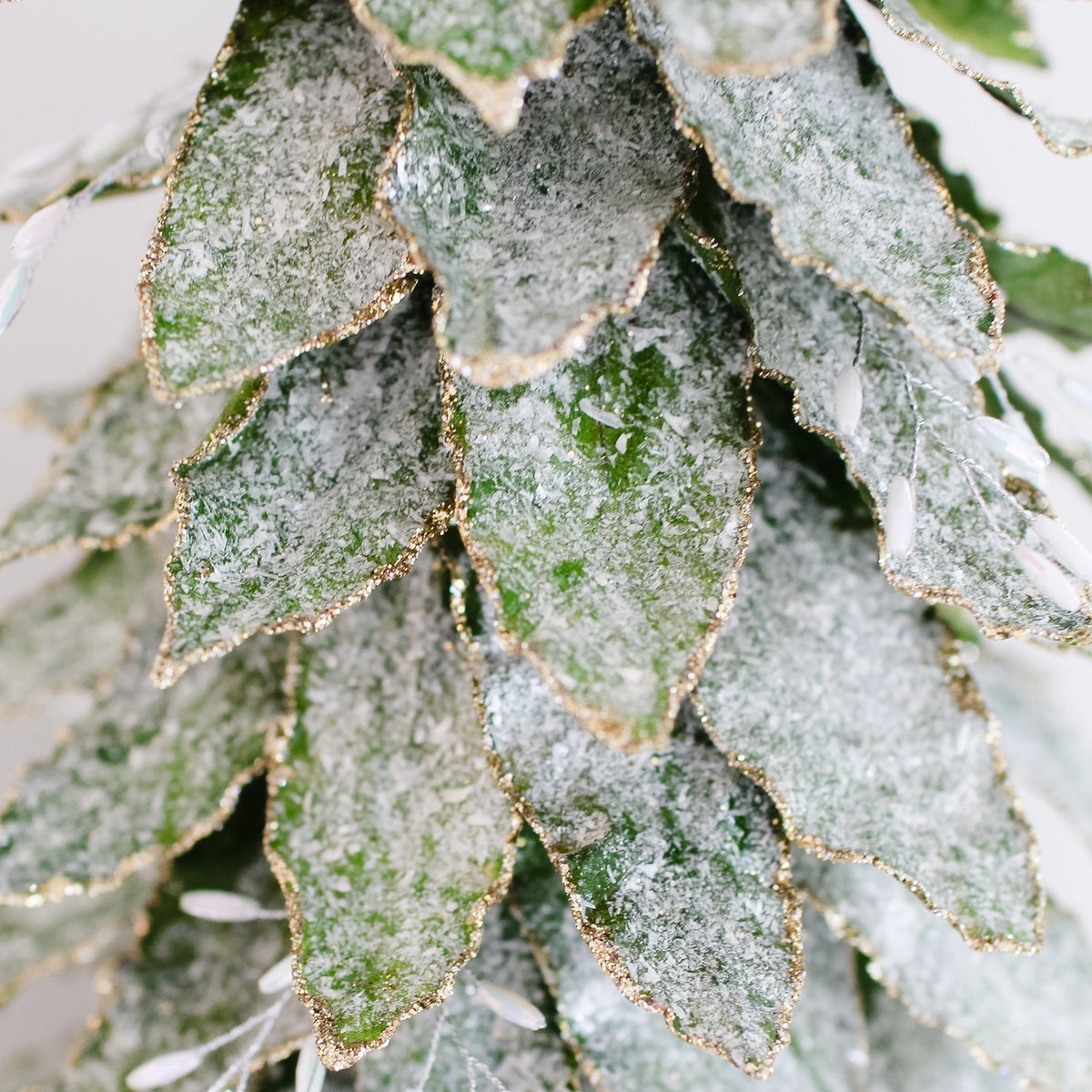Tree - Flocked Leaf Jewel Green/White 18"