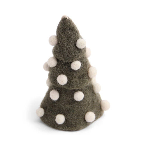 Ornament - Tree with White PomPoms