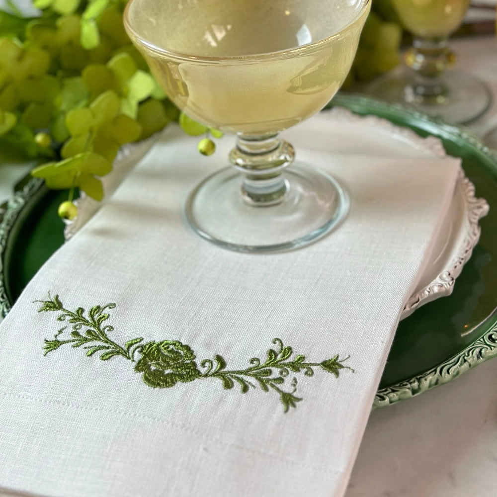 Trifold Napkin - Fiori Vine Green