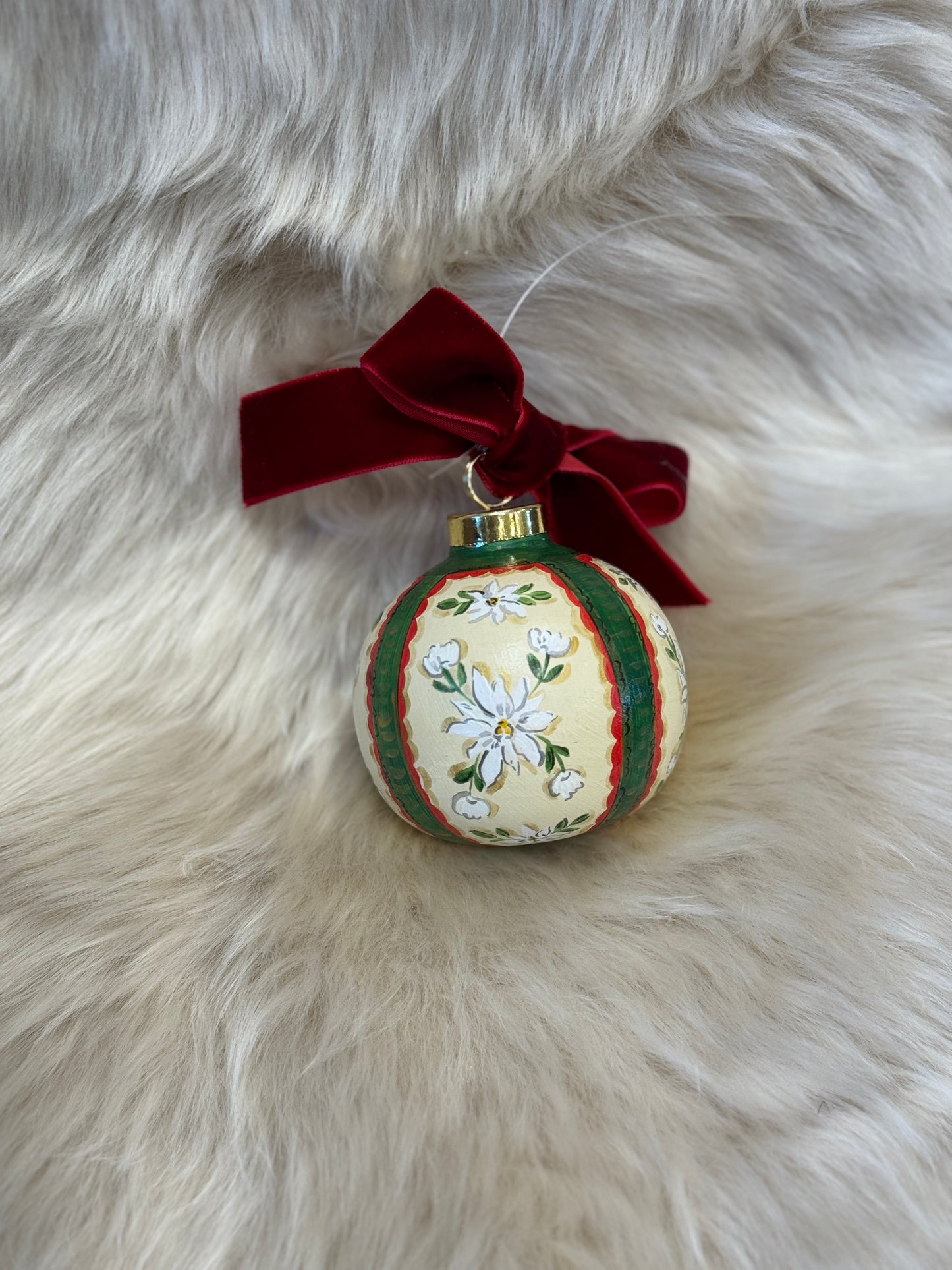 Sarah Maggie Hand Painted Ornament - Edelweiss