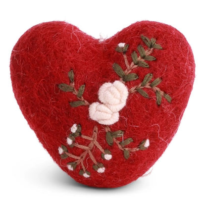 Ornament - Heart Red with Branch
