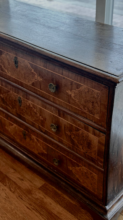 Antique 18th c. Italian Walnut Chest with Inlay