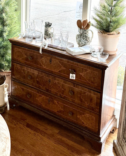 Antique 18th c. Italian Walnut Chest with Inlay