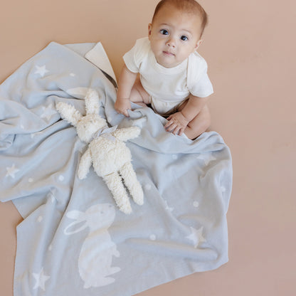 Sherpa Bunny with Velvet Bow - Grey