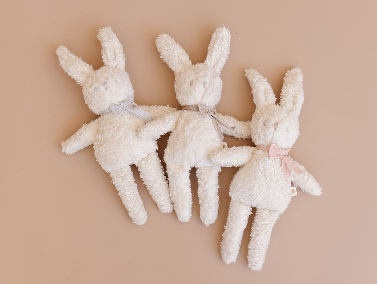 Sherpa Bunny with Velvet Bow - Blush