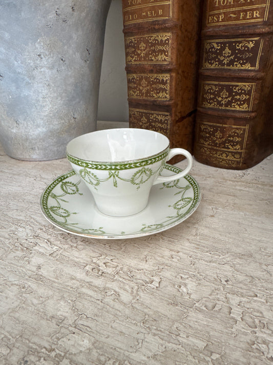 Antique 19th c. Swedish Teacup and Saucer