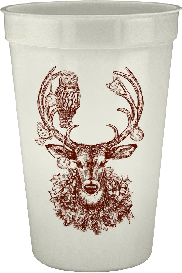 On the Go Pearlized Cups - Christmas Deer (set of 12)