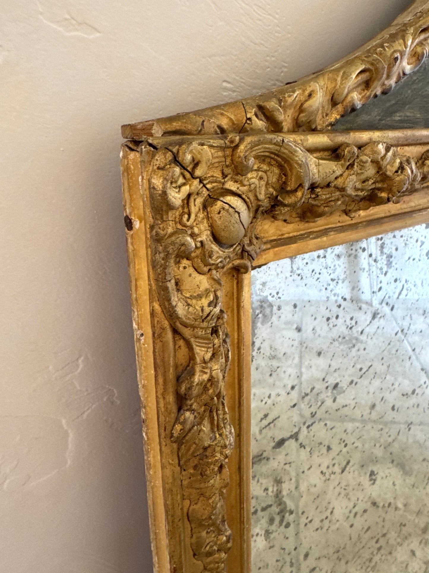 Antique 19th c. French Louis XVI Style Venus Trumeau Mirror
