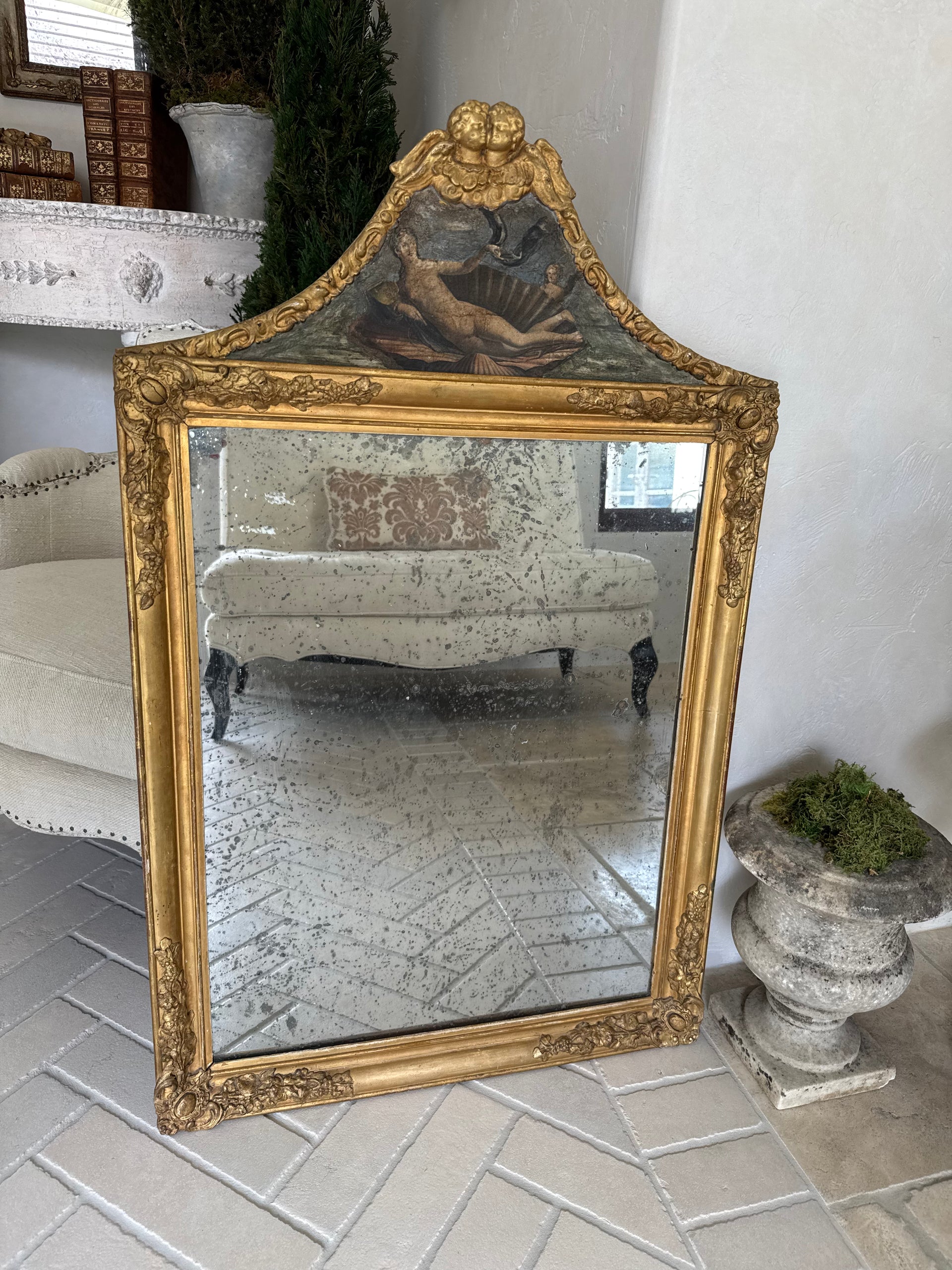 希少】アンティーク France Mirror フランスミラー 鏡 フランス