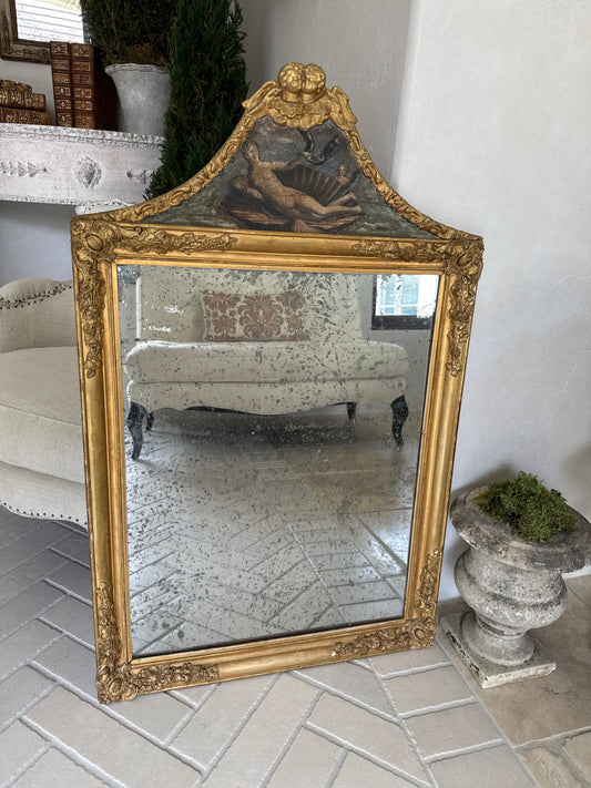 Antique 19th c. French Louis XVI Style Venus Trumeau Mirror