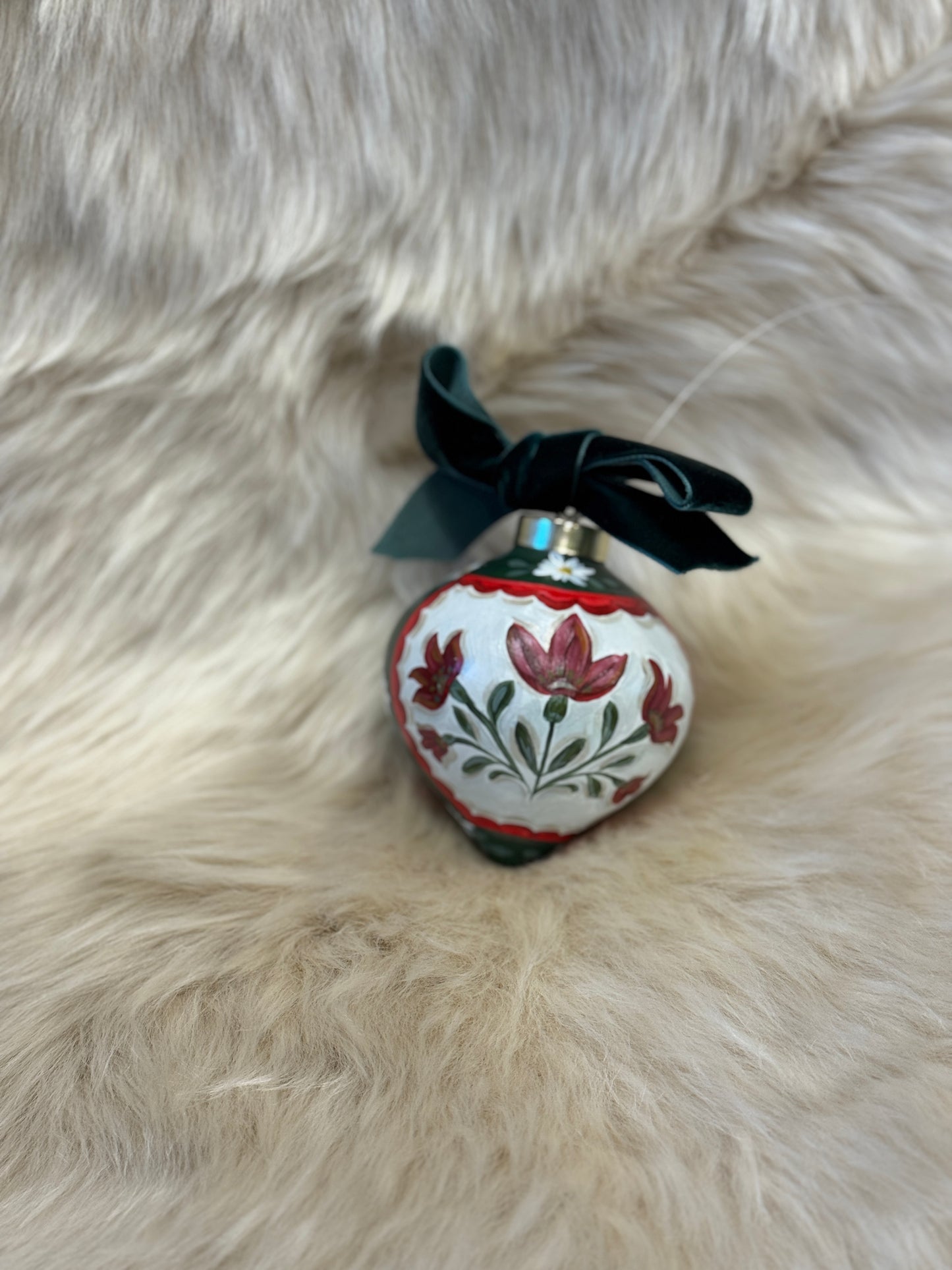 Sarah Maggie Hand Painted Ornament - Austrian Cow