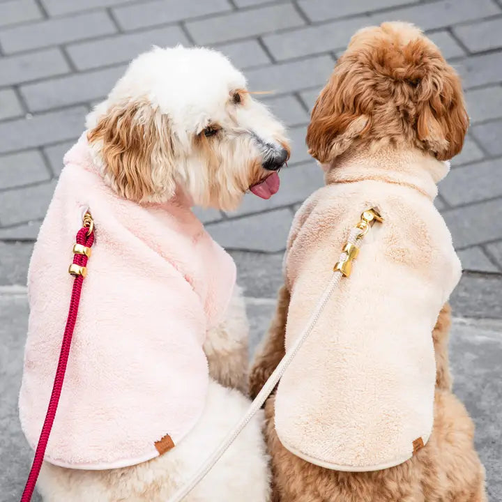 Dog Jacket - Wheat Sherpa Quarter Zip