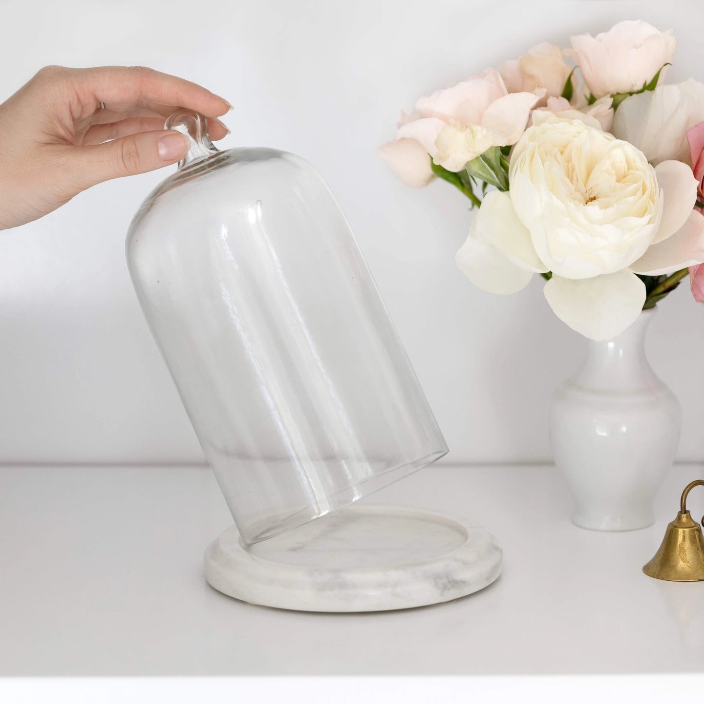 Marble - Glass Candle Cloche