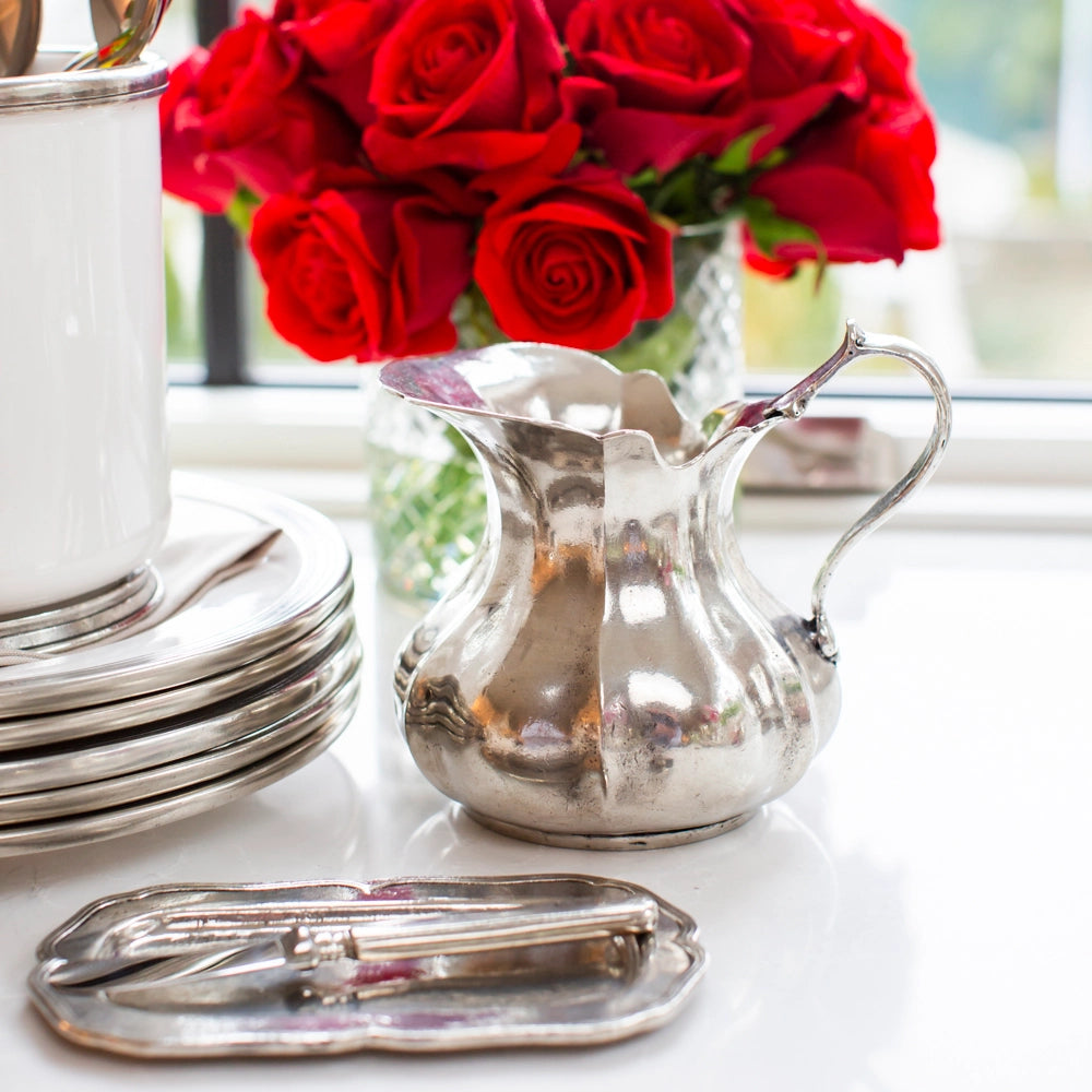 Pewter Pitcher Scalloped