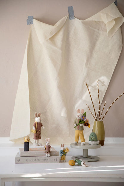 Big Felt White Bunny - in Dress with Purse
