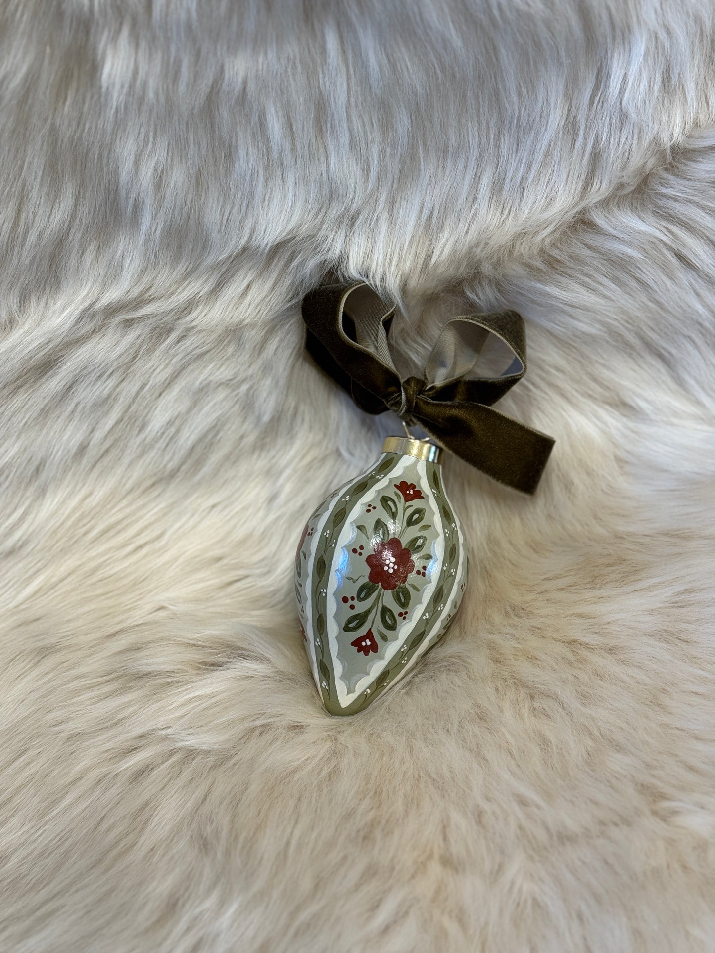 Sarah Maggie Hand Painted Ornament - Edelweiss