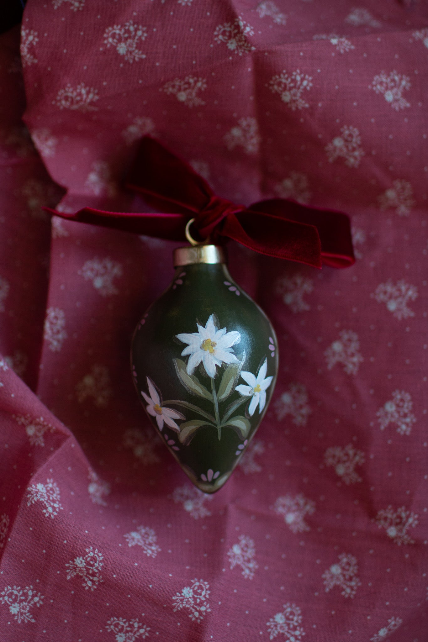 Sarah Maggie Hand Painted Ornament - Edelweiss