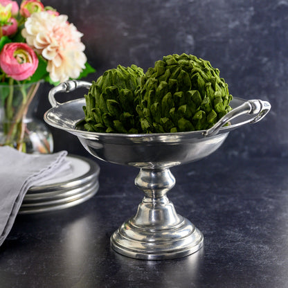 Pewter Pedestal Bowl with Handles