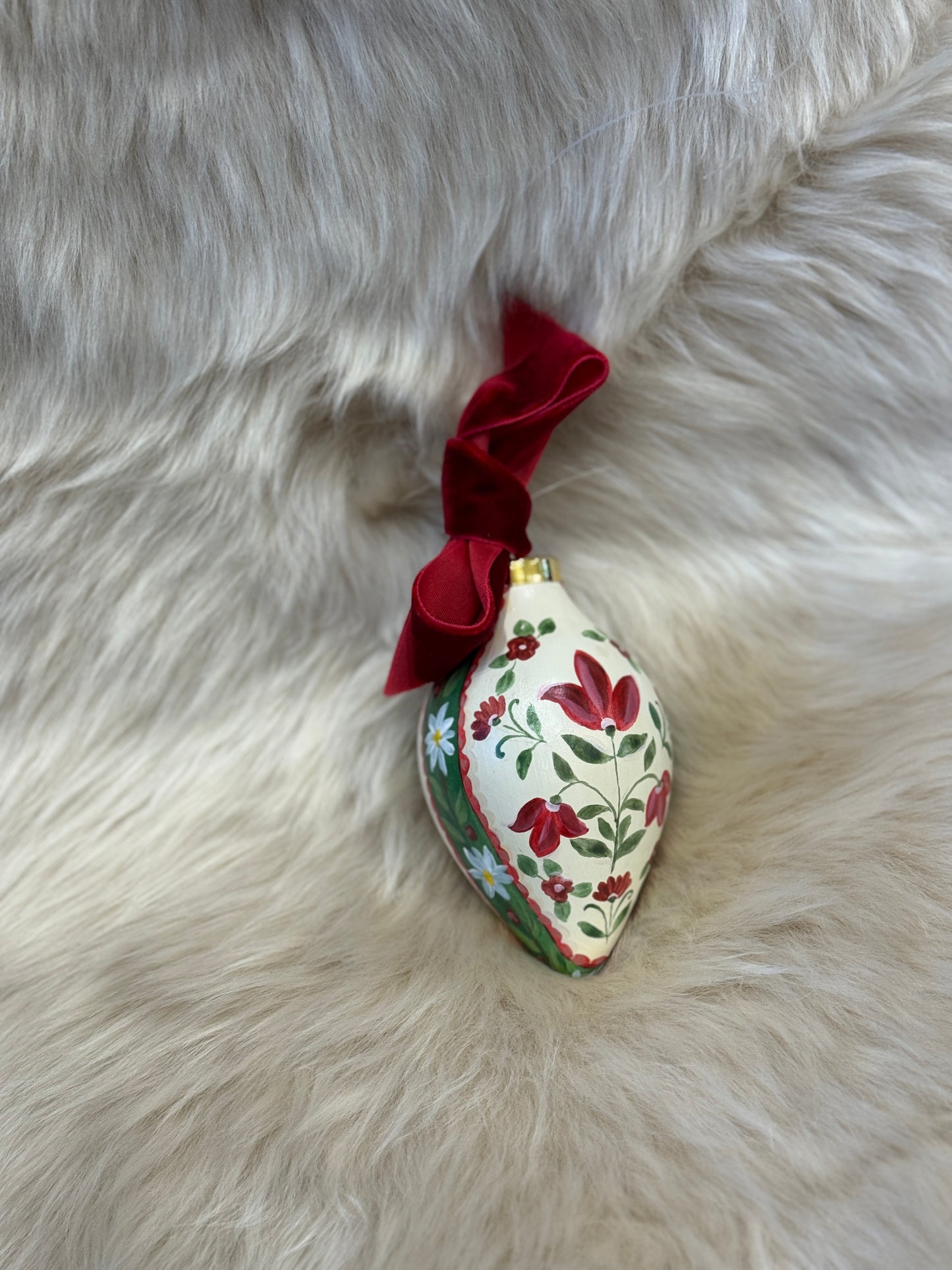 Sarah Maggie Hand Painted Ornament - Edelweiss