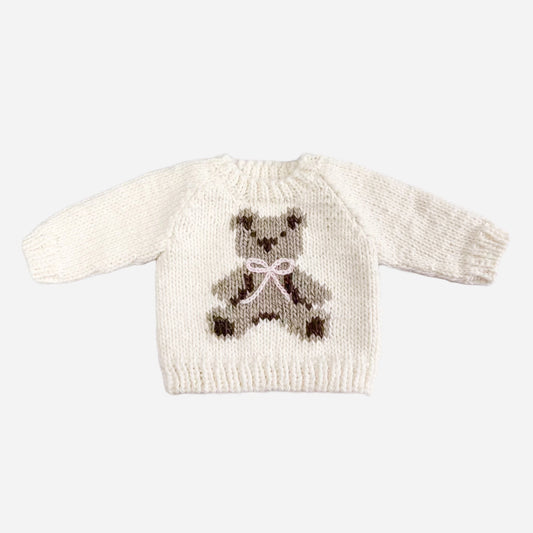 Baby Crew Neck Sweater - Teddy Bear Blush