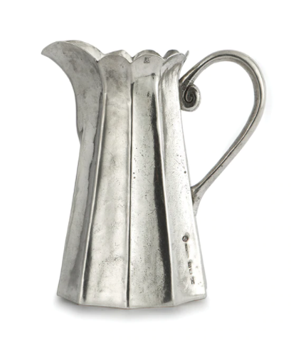 Pewter Pitcher Tall Scalloped