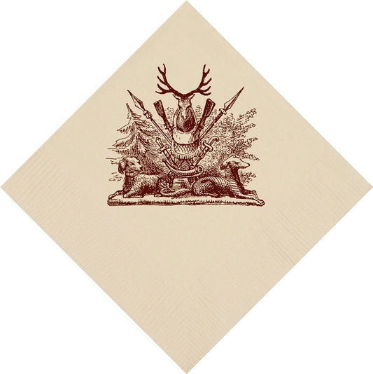 Paper Cocktail Napkins - Hunting Crest