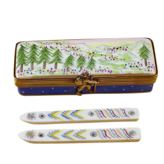 Limoges Porcelain - Ski Box with Skis