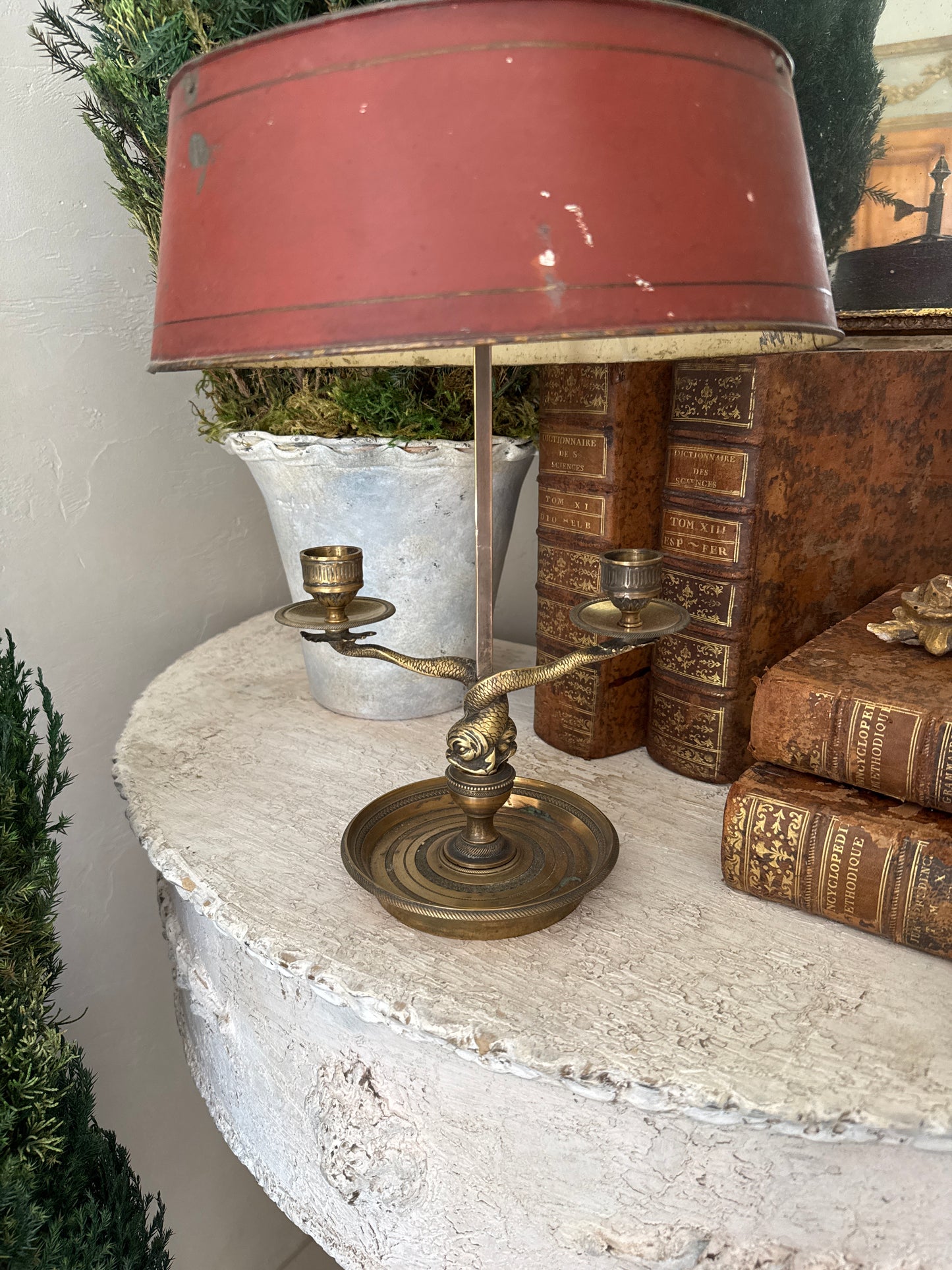 Antique 19th c. French Brass Bouillotte Table Lamp