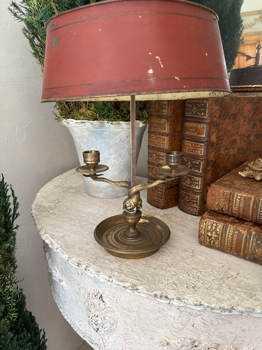 Antique 19th c. French Brass Bouillotte Table Lamp