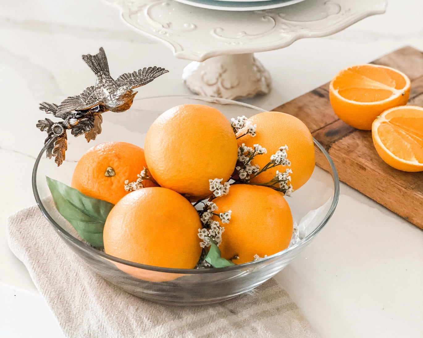 Serving Bowl - Song Bird with Acorns