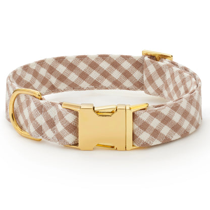Mushroom Brown Gingham Collar