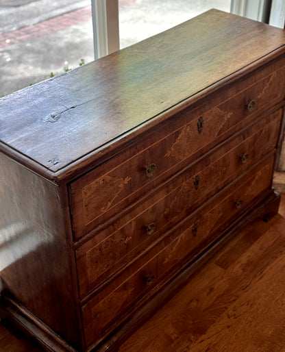 Antique 18th c. Italian Walnut Chest with Inlay