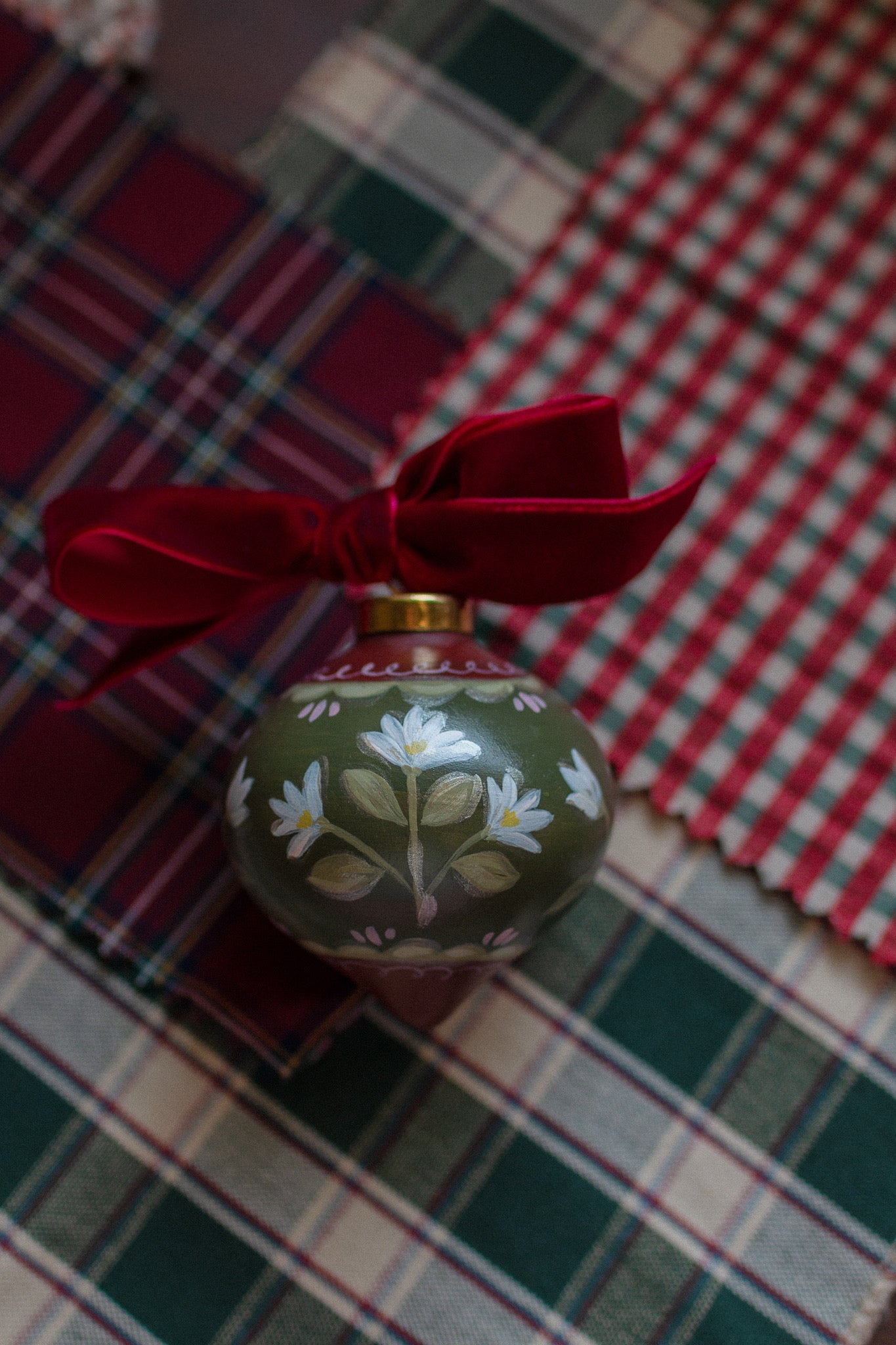 Sarah Maggie Hand Painted Ornament - Edelweiss