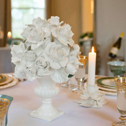 Ceramic Rose Petal Candle Holder