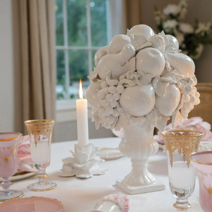 Ceramic Rose Petal Candle Holder