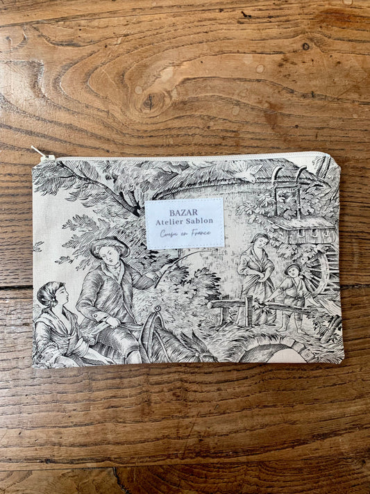 Pochette Plate - Jouy de Fruits - Noir