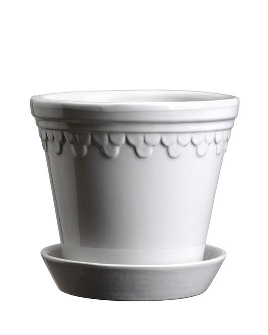 Garden Pot Copenhagen - Glazed Mineral White