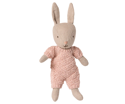 Rabbit in Knitted Suit - Sand/Rose