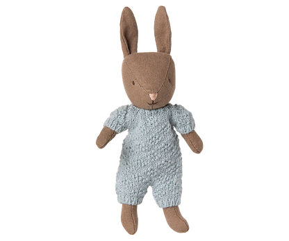 Rabbit in Knitted Suit - Brown/Blue