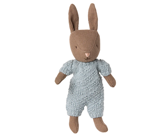 Rabbit in Knitted Suit - Brown/Blue