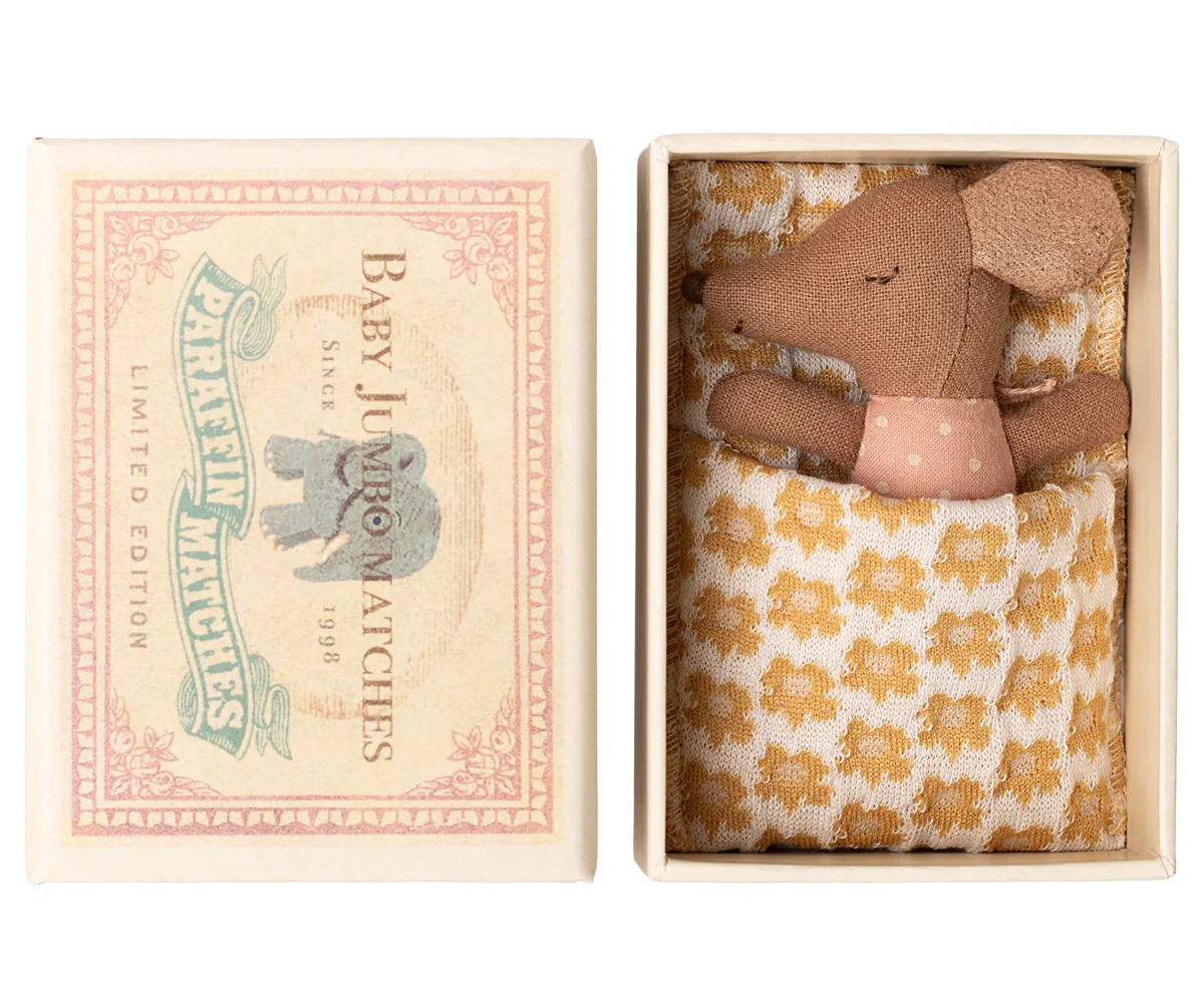 Baby Girl Mouse - Sleepy/Wakey in Matchbox