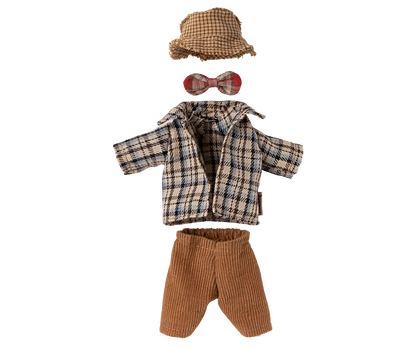 Mouse Clothes - Grandpa - Corduroy Pants, Bucket Hat & Bow Tie
